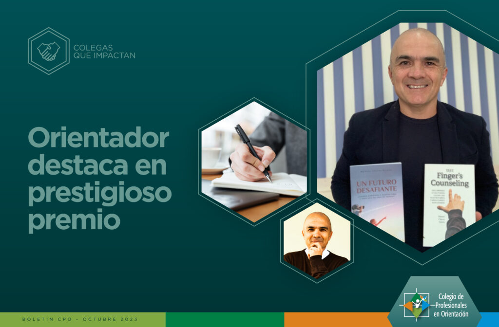 Orientador destaca en prestigioso premio 

Manuel Chaves, orientador con más de 25 años de experiencia en orientación educativa y vocacional, fue reconocido como uno de los 50 finalistas al premio Nobel de educación a nivel Global. Un reconocimiento otorgado por la Fundación Varkey en honor a educadoras y educadores que destacan por su innovación. 

Sin lugar a duda, los aportes de Manuel son motivo de orgullo e inspiración para quienes tenemos un compromiso con la Orientación. Desde el CPO le enviamos un respetuoso reconocimiento, una calurosa felicitación y nuestros mejores deseos de éxito.